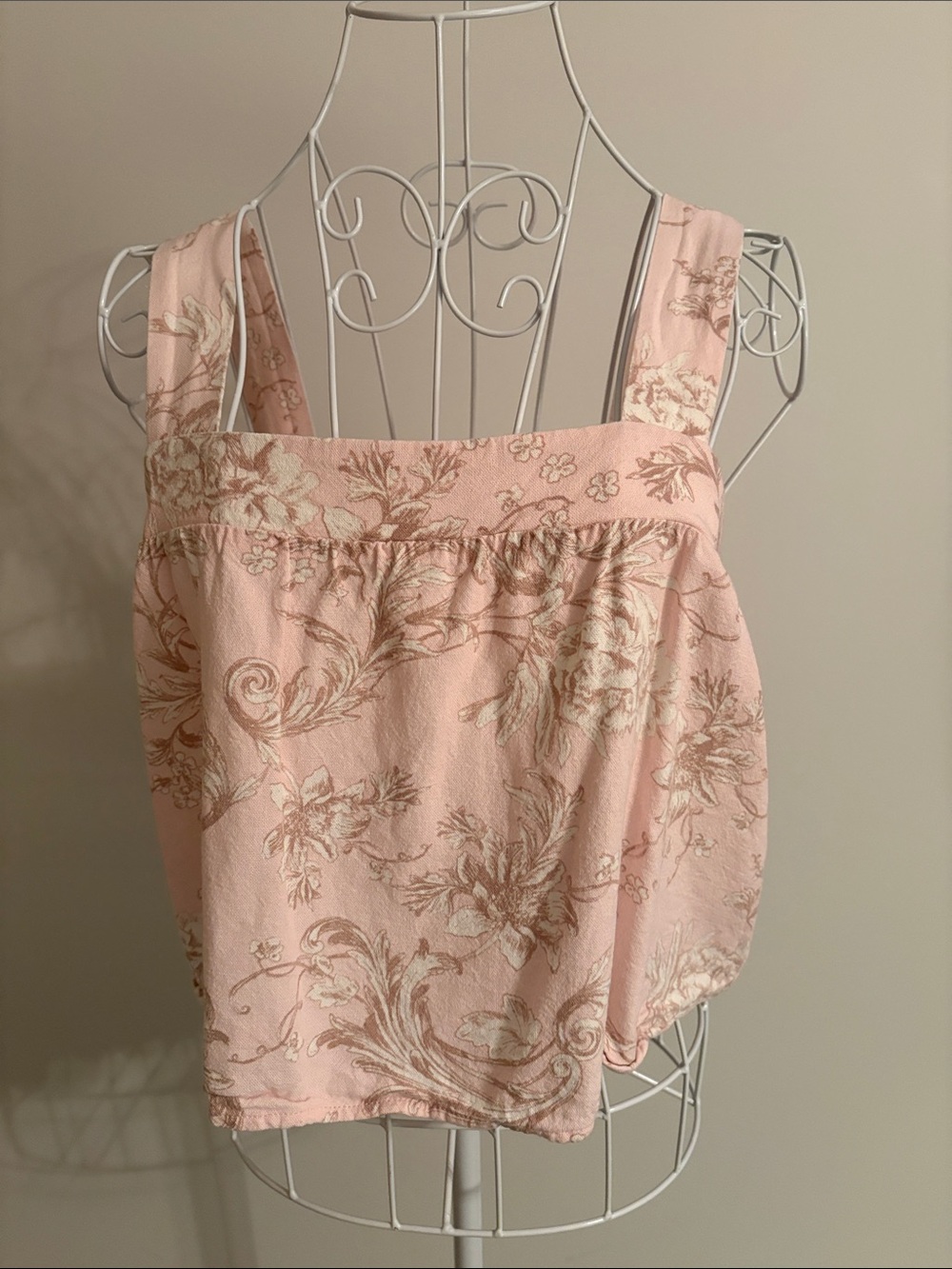 miami Light Pink Floral Square-Neck Camisole